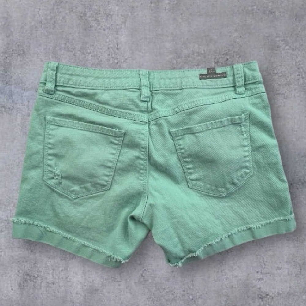 LC Lauren Conrad Stretch Denim Mid-Rise Shorts Mint Green Sz: 6 - Picture 4 of 10